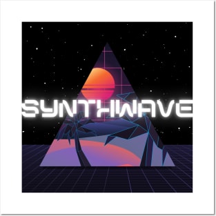 Synthwave Triangle Desert Posters and Art